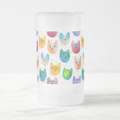 Waterverf katten en vrienden matglas bierpul (Center)