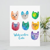 Waterverf katten en vrienden menu (Staand voorkant)