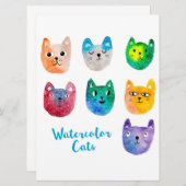 Waterverf katten en vrienden menu (Voorkant / Achterkant)