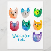 Waterverf katten en vrienden menu (Voorkant)
