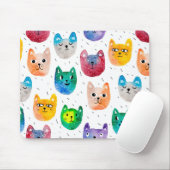 Waterverf katten en vrienden muismat (Met muis)