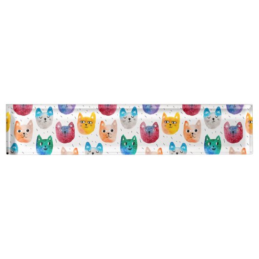 Waterverf katten en vrienden naambordje (Voorkant)