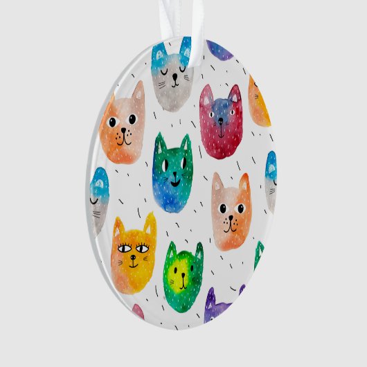 Waterverf katten en vrienden ornament (voorkant)
