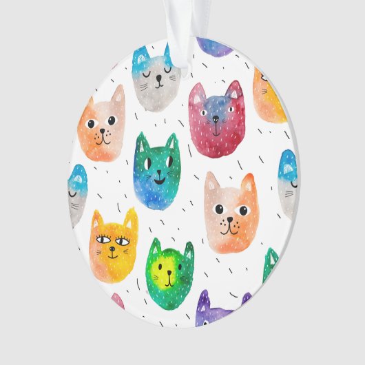 Waterverf katten en vrienden ornament (voorkant)