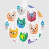 Waterverf katten en vrienden ornament (voorkant)
