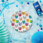 Waterverf katten en vrienden papieren bordje (Feest)