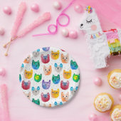 Waterverf katten en vrienden papieren bordje (Feest)