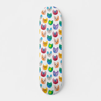 Waterverf katten en vrienden persoonlijk skateboard