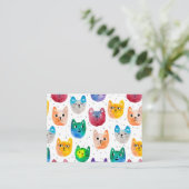 Waterverf katten en vrienden plaatskaartje (Staand voorkant)
