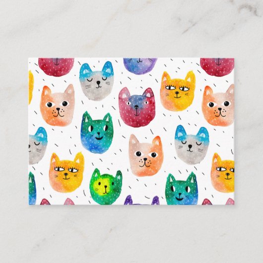 Waterverf katten en vrienden plaatskaartje (Voorkant)