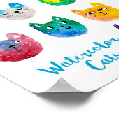 Waterverf katten en vrienden poster (Hoek)