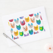 Waterverf katten en vrienden rechthoekige sticker (Envelop)