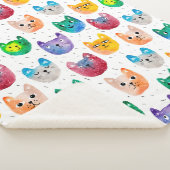 Waterverf katten en vrienden sherpa deken (3/4)
