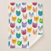 Waterverf katten en vrienden sherpa deken (Voorkant)