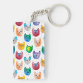 Waterverf katten en vrienden sleutelhanger (achterkant)
