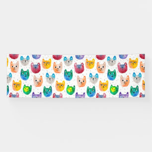 Waterverf katten en vrienden spandoek