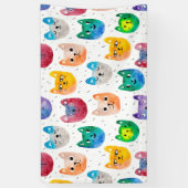 Waterverf katten en vrienden spandoek (Verticaal)