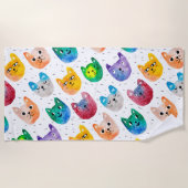 Waterverf katten en vrienden strandlaken (Voorkant)