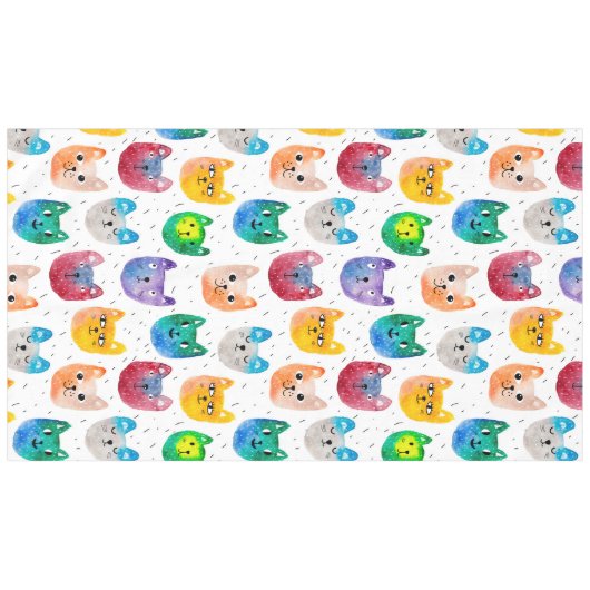 Waterverf katten en vrienden tafelkleed (Voorkant (Horizontaal))