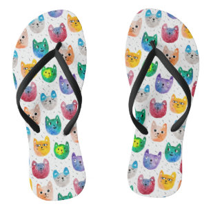 Waterverf katten en vrienden teenslippers
