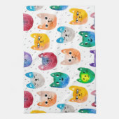 Waterverf katten en vrienden theedoek (Verticaal)