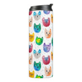 Waterverf katten en vrienden thermosbeker (Gedraaid links)