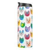 Waterverf katten en vrienden thermosbeker (Geroteerd rechts)