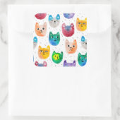 Waterverf katten en vrienden vierkante sticker (Tas)