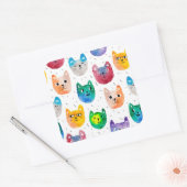 Waterverf katten en vrienden vierkante sticker (Envelop)