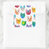 Waterverf katten en vrienden vierkante sticker (Tas)