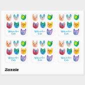 Waterverf katten en vrienden vierkante sticker (Vel)