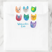 Waterverf katten en vrienden vierkante sticker (Tas)