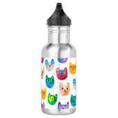 Waterverf katten en vrienden waterfles  (Rechts)