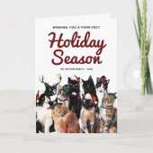 Waterverf katten Gesponnen met kerstmis Feestdagen Kaart (Voorkant)