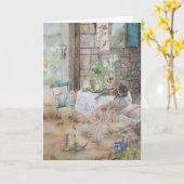 Waterverf katten in het Boerderij schilderen Kaart (Gele Bloem)