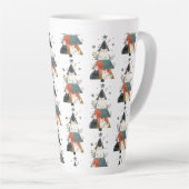 Waterverf Katten Kerstboom Patroon grillig Latte Mok (Rechterhoek)