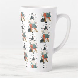 Waterverf Katten Kerstboom Patroon grillig Latte Mok