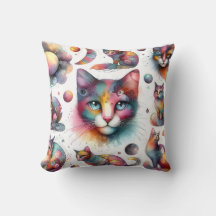Waterverf Katten Sierkussennen - Artistiek en Geze