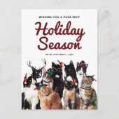 Waterverf katten Spinnen kerstfeest Feestdagenkaart (Voorkant)