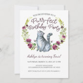 Waterverf Katten Spint de geboorte Kaart (Voorkant)