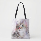 Waterverf Katten Tote Bag (Voorkant)