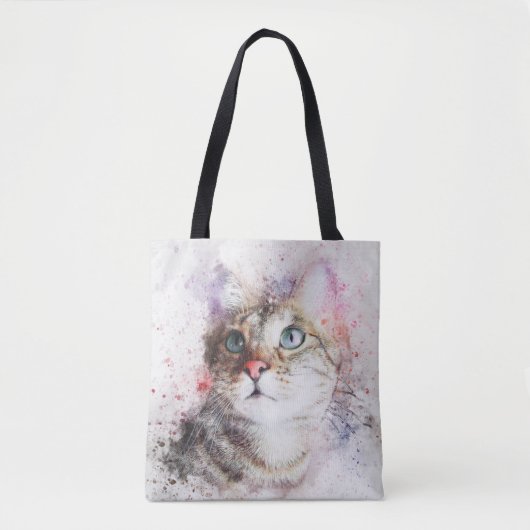 Waterverf Katten Tote Bag (Voorkant)