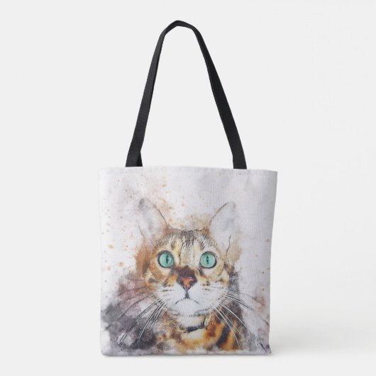 Waterverf Katten Tote Bag (Achterkant)
