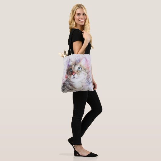Waterverf Katten Tote Bag (Op model)