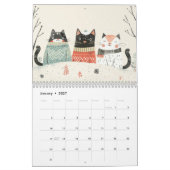 Waterverf Kattenillustraties Whimsical Feline Kalender (Jan 2027)