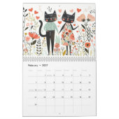 Waterverf Kattenillustraties Whimsical Feline Kalender (Feb 2027)
