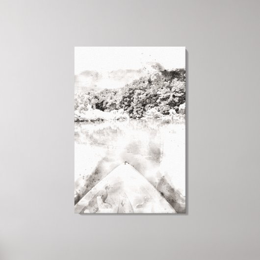 Waterverf Kayak Canvas afdrukken (Voorkant)