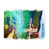 Waterverf Kefalonia Griekenland Kustgebied Uitzich Magneet (Horizontaal)