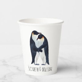 Waterverf keizer pinguins papieren bekers