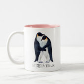 Waterverf keizer pinguins tweekleurige koffiemok (Links)